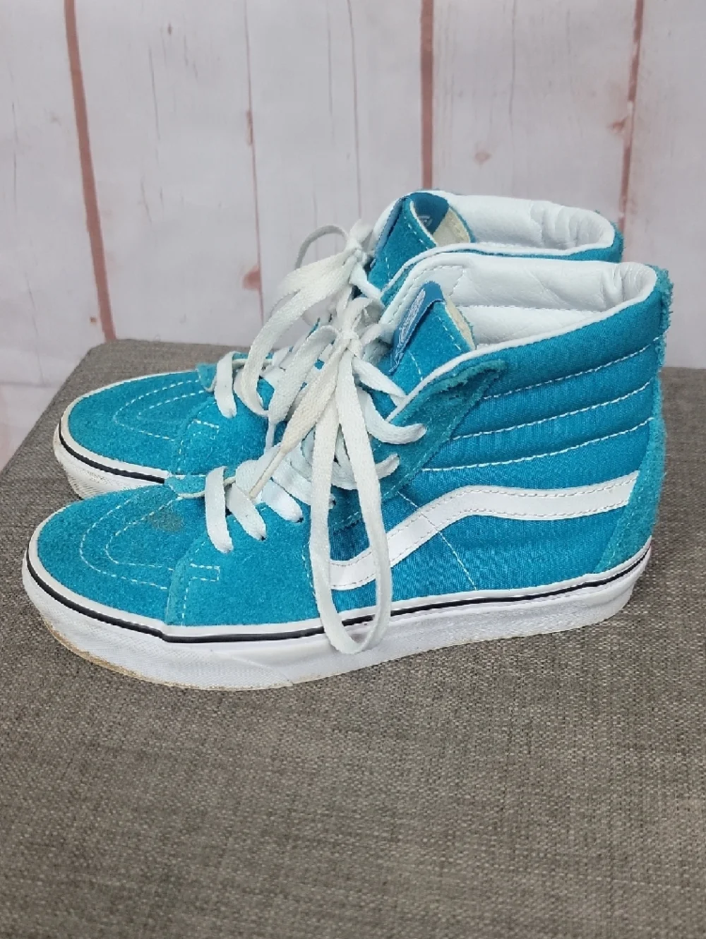 Vans Turquoise High-Top Sneakers with White Accents